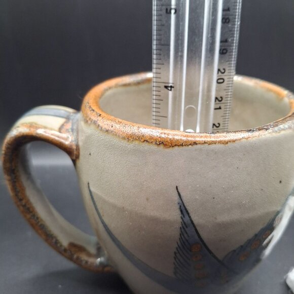 Handcrafted Signed Ken Edwards Ceramic Swallow Butterfly Mug Tonala Mexico - Picture 6 of 6